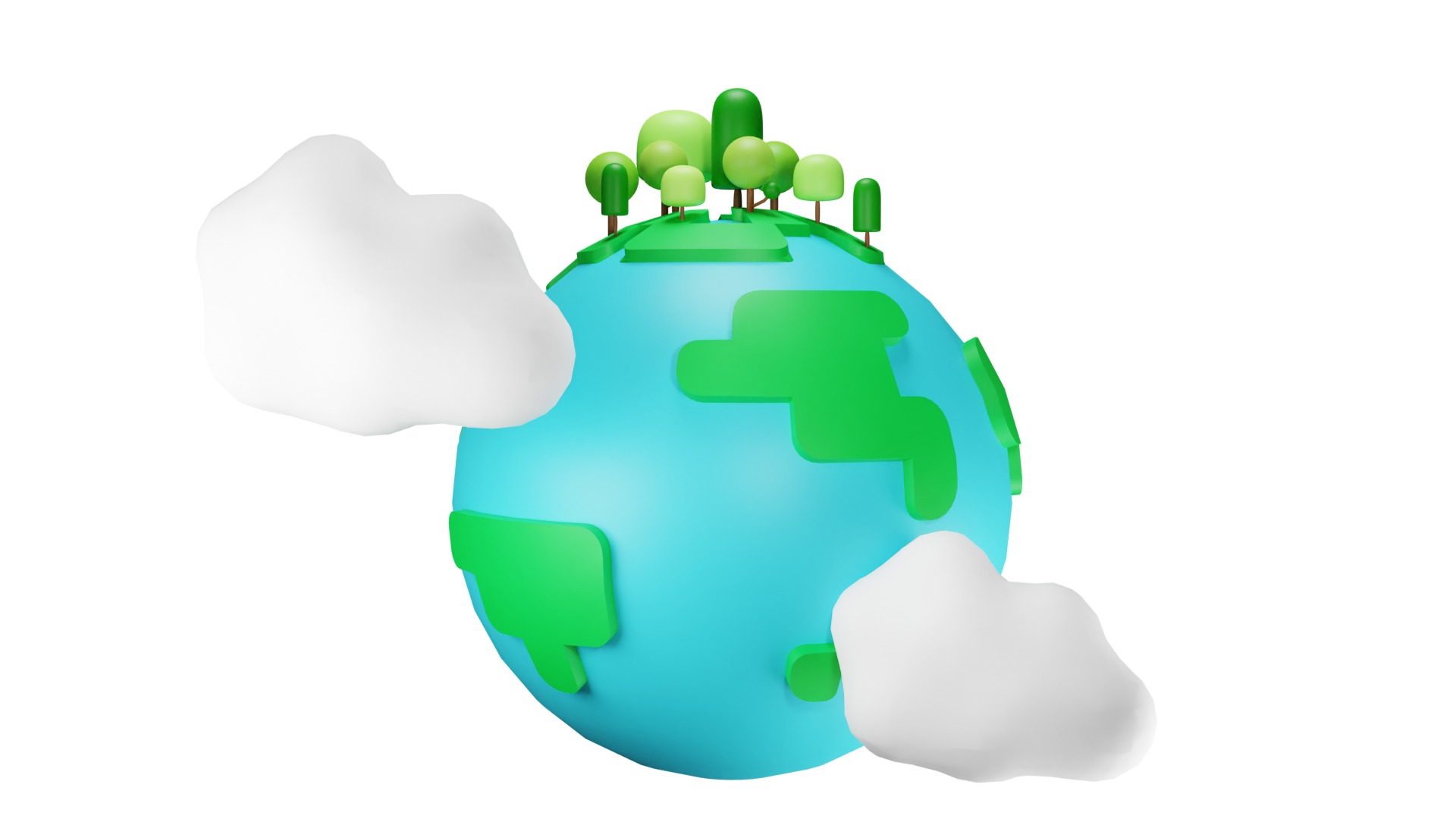 Image of happy earth with trees